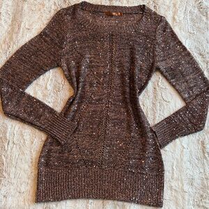 Vintage Belldini Metallic Knit Mini Sweater Dress / Long Swwater | Y2K Luxe ✨